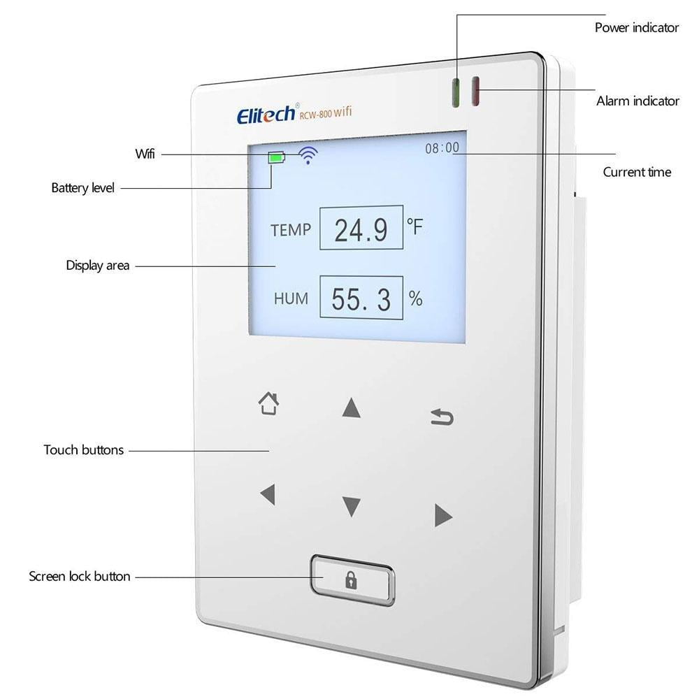 Elitech RCW-800 WiFi Digital Data Logger - Email, SMS, App Push