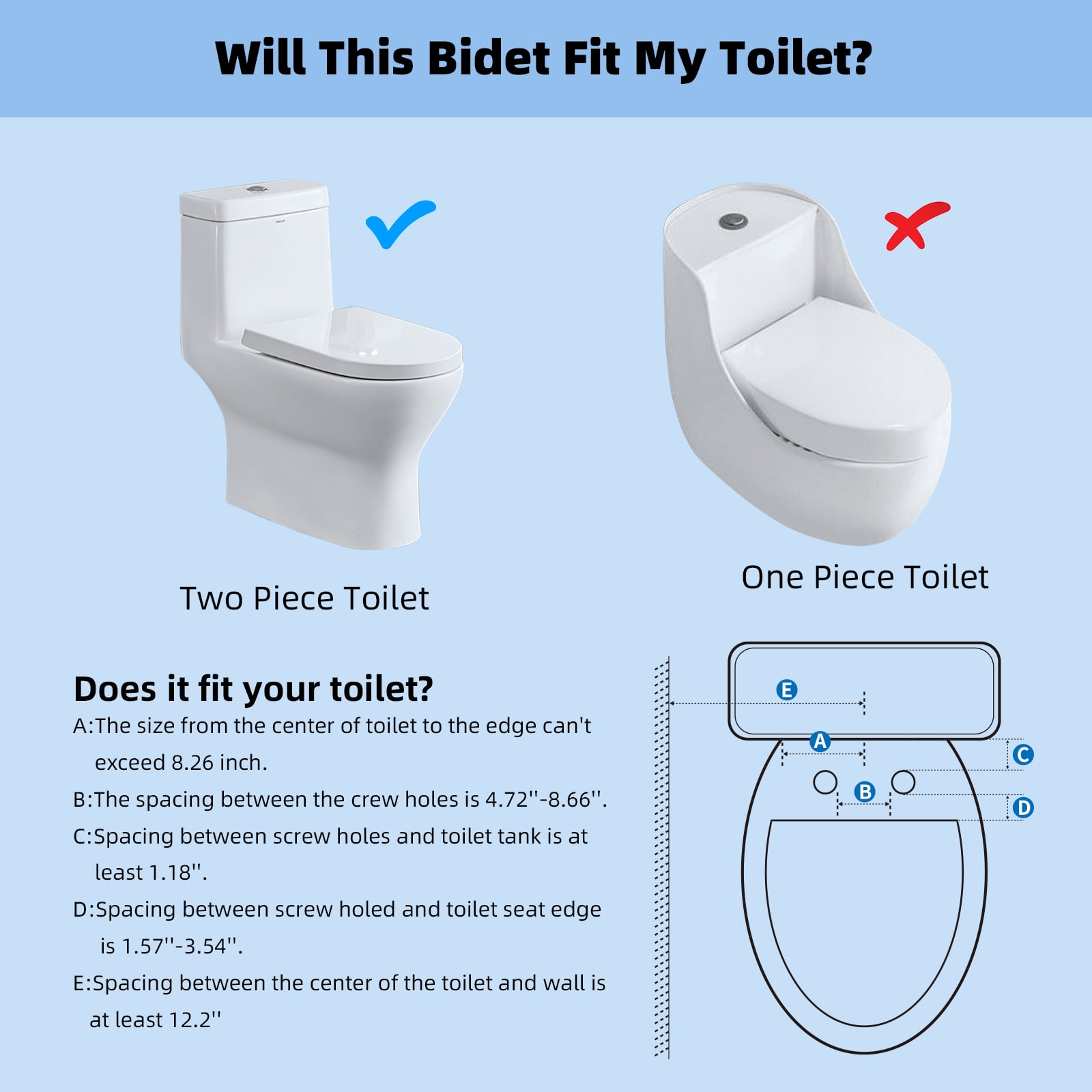 CADOVE Non-Electric Bidet Attachment for Toilet, Dual Self-Cleaning Retractable Nozzle