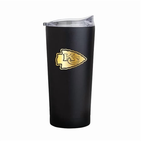 Logo Brands 616-S20PT-BLK-71 Kansas City Chiefs 20 oz Black Foil Powder Coat Tumbler