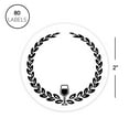 thumbnail image 5 of Koyal Wholesale Round Vinyl Drink Stickers, Wine Glass With Round Wreath Design, Drink Labels for Cocktail Party 80-Pk, 5 of 5
