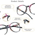 thumbnail image 4 of LifeArt Bifocal Reading Glasses with Round Lenses, Blue Light Blocking Glasses for Women Men, Anti Glare, Reduce Eyestrain (Floral,+0.00/+1.75 Magnification), 4 of 9