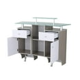 thumbnail image 3 of Glasglow I Reception Desk with Glass Top, Office Restaurant Beauty Salon Furniture, Light Wood White 50" L x 19" W, 3 of 8