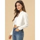 thumbnail image 2 of Chaqueta vaquera para mujer Chaqueta vaquera recortada lavada con botones deshilachados blanco XL, 2 of 6