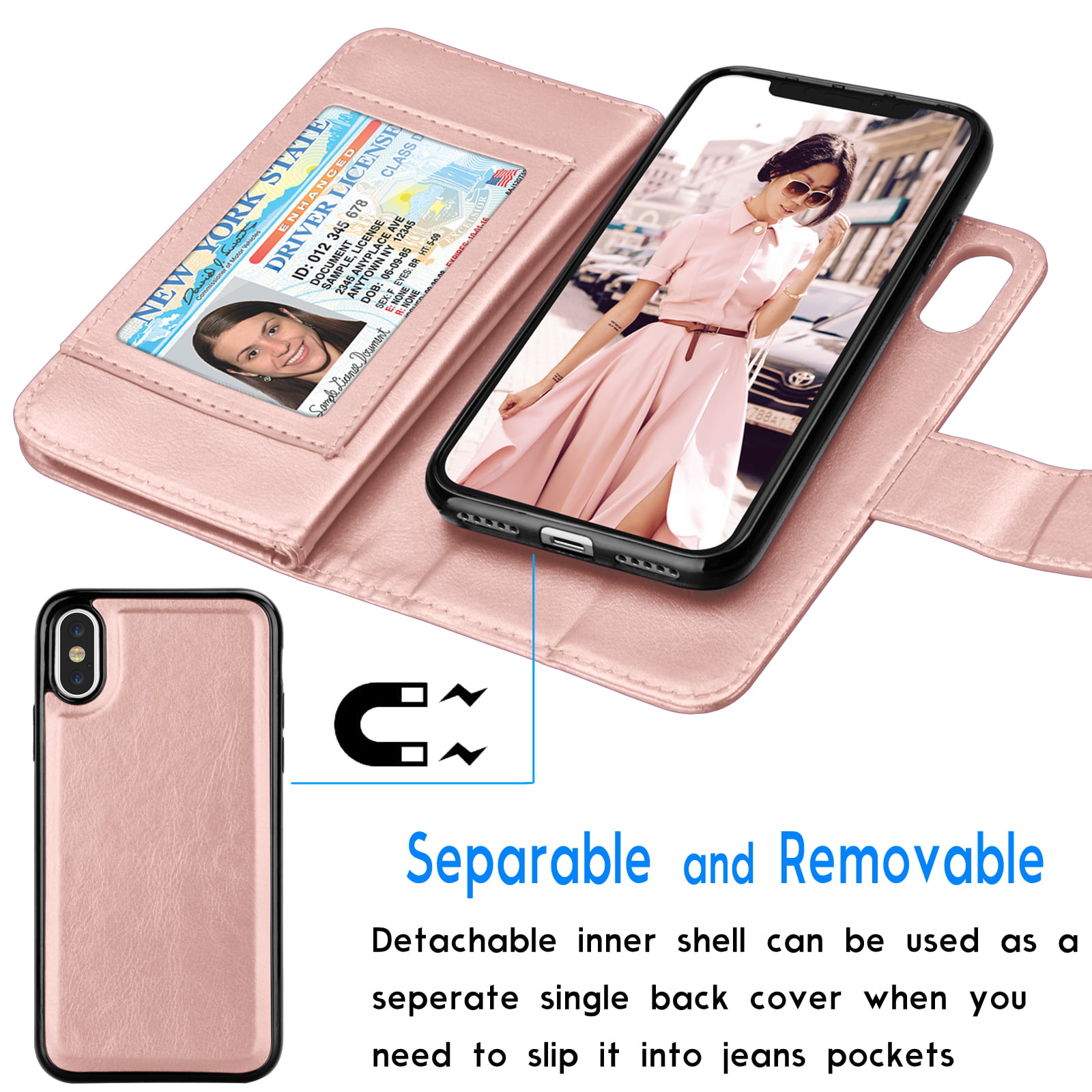 MONOJOY iPhone XS Case iPhone X Case Cover iPhone X Leather Wallet