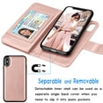 thumbnail image 3 of Tekcoo iPhone X / iPhone XS Wallet Case, 5.8" iPhone X / XS PU Leather Case, Luxury [RGold] License Cash Card Slots Holder Carrying Flip Cover [Detachable Magnetic Hard Case] & Kickstand & Lanyard, 3 of 6