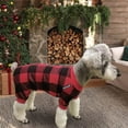 thumbnail image 3 of Pijama para perros XPUDAC de terciopelo a cuadros para perros y gatos pequeños (paquete de 4), 3 of 6