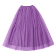 thumbnail image 3 of Telankuip Womens a Line Maxi Tulle Tutu Skirts for Prom Party Layered Mesh Elasti High Waisted Bow Belt Lightweight Flowy Long Skirt Trendy Solid Color Carnival Holiday Outfits Purple One Size, 3 of 3
