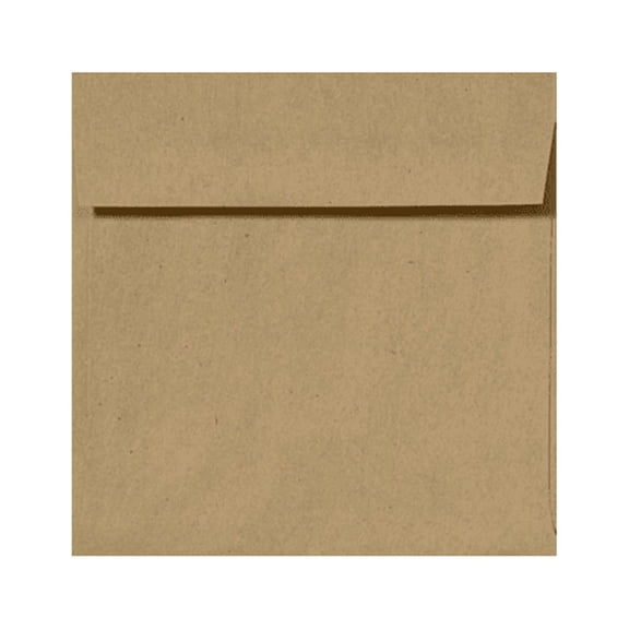 LUX Paper Square Invitation Peel & Press Envelopes, 70lb, 6 1/2 x 6 1/2, Grocery Bag Brown, 50 Pack