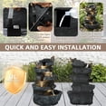 thumbnail image 3 of EPICOZY 22.3" Tall Outdoor Rock Waterfall Fountain, 5-Tier Cascading Garden Water Feature with Bird Decor & LED Lights, Natural Stone Resin Fountain with Filter Cotton for Patio, Yard, Porch & Indoor, 3 of 6