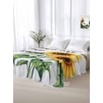 thumbnail image 5 of Yellow Sunflower Queen Size Flat Sheet, Wrinkleproof & Fadeproof Cooling Flat Bed Sheet Only, Butterfly Sunshine Farmhouse Country Breathable Soft Bedding Top Sheets 90 x 102 Inches, 5 of 8