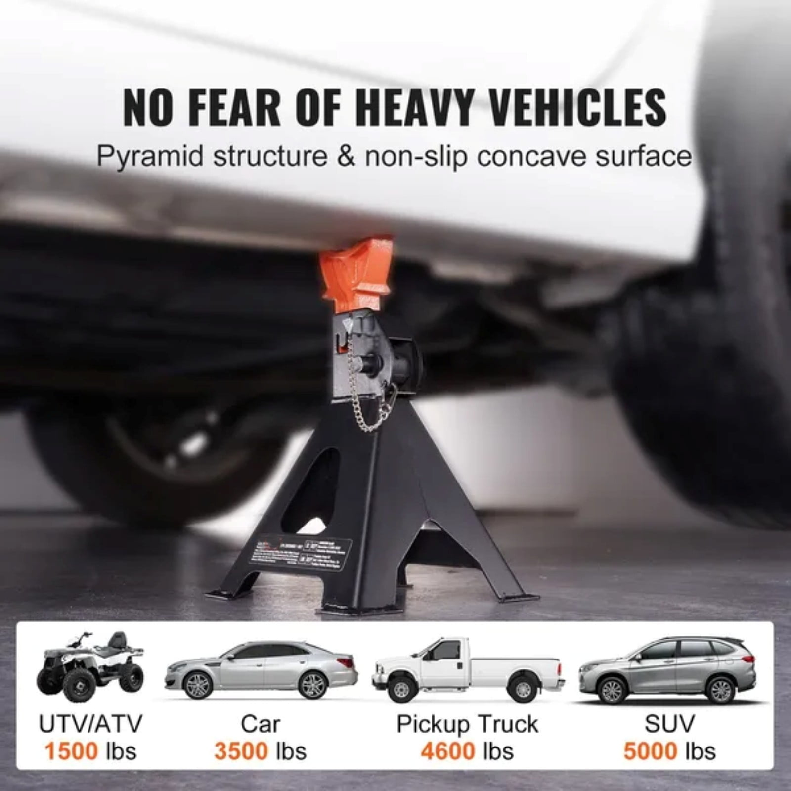 Unbranded Jack Stands Double Locking 3 Ton 6,000 lbs Capacity 10.8-16.3 Inch Adjustable Height 2 Pack