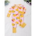 thumbnail image 3 of Beilxfa Baby Girl's Sleeper PJs, Bamboo Viscose Soft One-Piece Footie, Diagonal Zip Up Jumpsuit, Dinasuar Prints Snug Fit Pajamas, 3 of 7