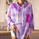 thumbnail image 2 of Sudadera con capucha de manga larga y teñido anudado de talla grande para mujer Fridja  fksj3123, 2 of 9