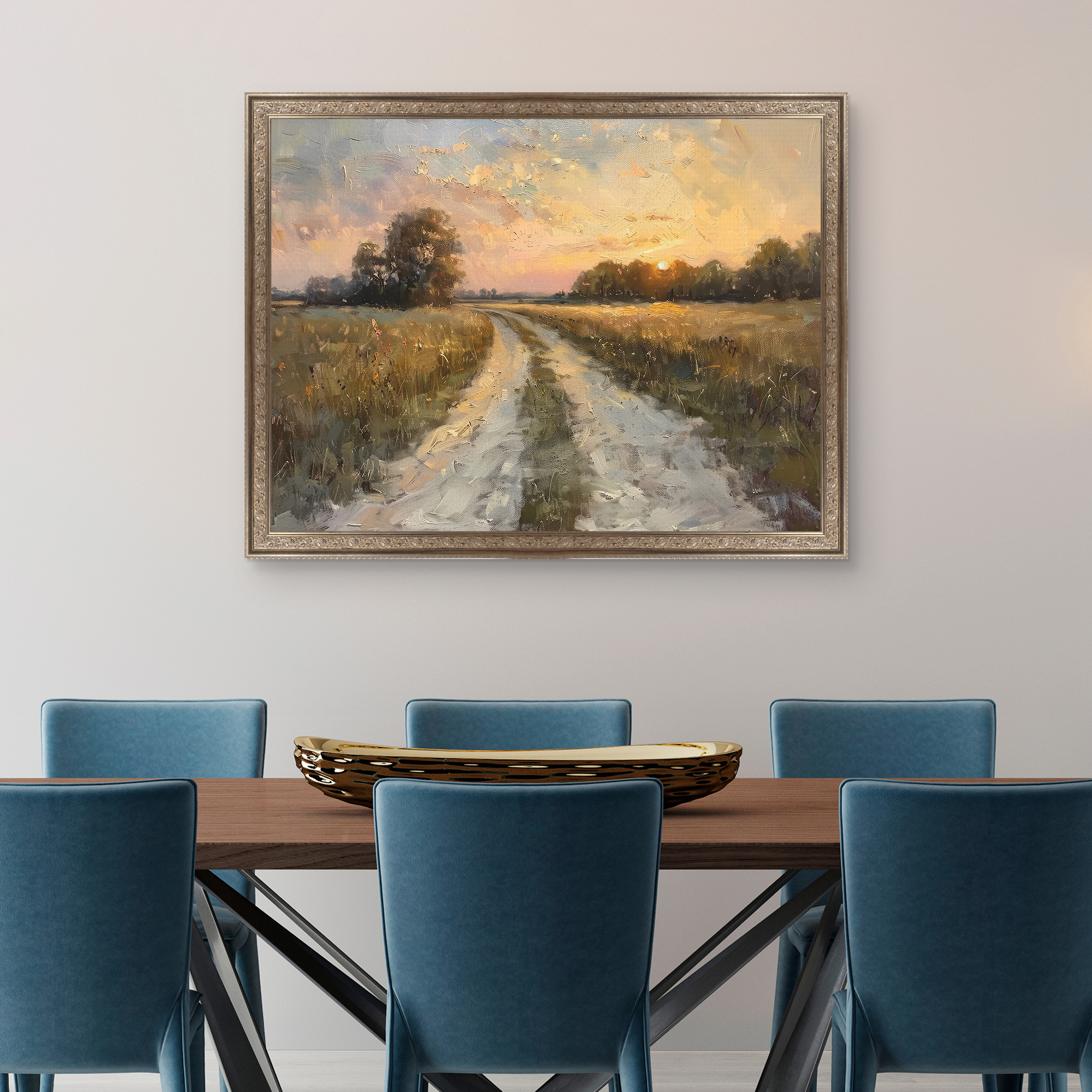 Country Roads Framed Canvas