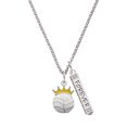 thumbnail image 1 of Delight Jewelry Silvertone Volleyball - Crown Silvertone Forever Bar Charm Necklace, 23", 1 of 4