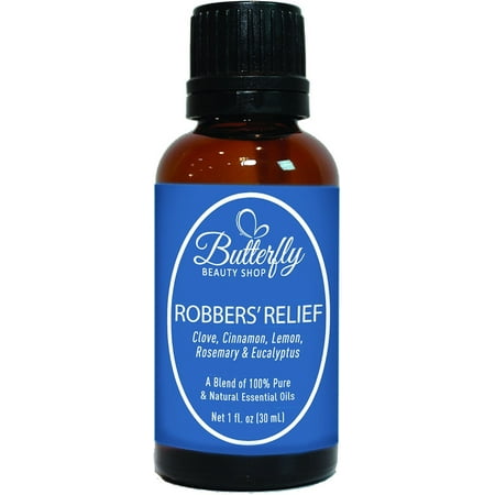Robbers' Relief: 30mL. (Compare to Thieves by Young Living). A Powerful & Therapeutic Combination of 5 Essential Oils: Clove, Cinnamon, Lemon, Rosemary & Eucalyptus