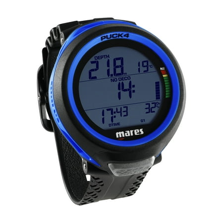 Mares Puck 4 Wrist Dive Computer - Black/Blue