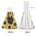 thumbnail image 4 of Wobogo Sunflower Cat Hand Towel Set of 2 Absorbent for Kitchen and Bathroom With Velcro Hanging Loop 18.2×14in, 4 of 7