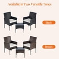 thumbnail image 2 of Simenmax 3 Piece Patio Wicker Furniture Set, Outdoor Rattan Chairs with Tempered Glass Coffee Table, Comfortable Washable Cushions for Balcony, Backyard, Poolside, Beige, 2 of 8
