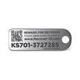 thumbnail image 1 of Etiqueta de identificación KeySmart RecoverID de acero inoxidable plateada, 1 of 6