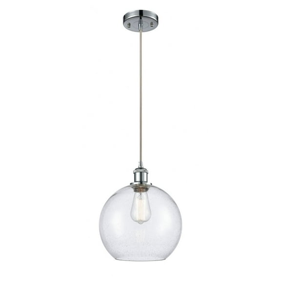 516-1P-PC-G124-10-Innovations Lighting-Athens - 1 Light Cord Hung Mini Pendant In Industrial Style-13 Inches Tall and 10 Inches Wide-Polished Chrome