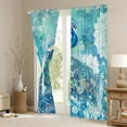 thumbnail image 3 of jejeloiu Bohemian Peacock Black Out Curtains,Vinatge Floral Flowers Curtains Pack of 2 (42x63 Each),White Cyan Bedroom Curtains For Teens,Super Cozy Room Decor, 3 of 6
