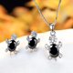 thumbnail image 4 of Guardurnaity Collar con colgante de diamantes de imitación de aleación, conjunto de pendientes de tuerca, pendientes, joyería de boda, regalos Ropa, zapatos y accesorios Miscelánea Negro, 4 of 6