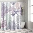 thumbnail image 2 of Shower Curtain Ocean Starfish Shell Coral Shower Curtains for Bathroom Decor Marine Abstract Retro Shower Curtain Sets with Hooks Waterproof Fabric Bath Curtain Extra Long 72" X 84", 2 of 2