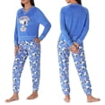 thumbnail image 2 of Richard Leeds International Womens Snoopy Peanuts Matching 2 Piece Long Sleeve Pajama Top & PJs Jogger Pants Set with Pockets - Soft & Cozy Sleep & Loungewear Pajamas Sets for Women, Blue, L, 2 of 6