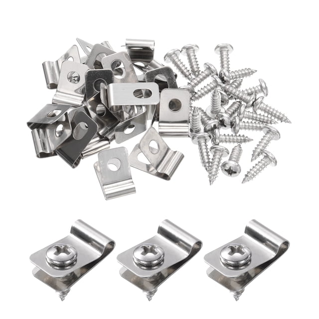 Uxcell 20pcs Clips de Cerca de Alambre 0.12" Abrazaderas de Alambre de Cerca de Acero Inoxidable Clips de Montaje de Cercas Agrícolas