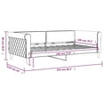 thumbnail image 2 of vidaXL Day Bed without Mattress Light Gray 39.4"x74.8" Velvet, 2 of 7