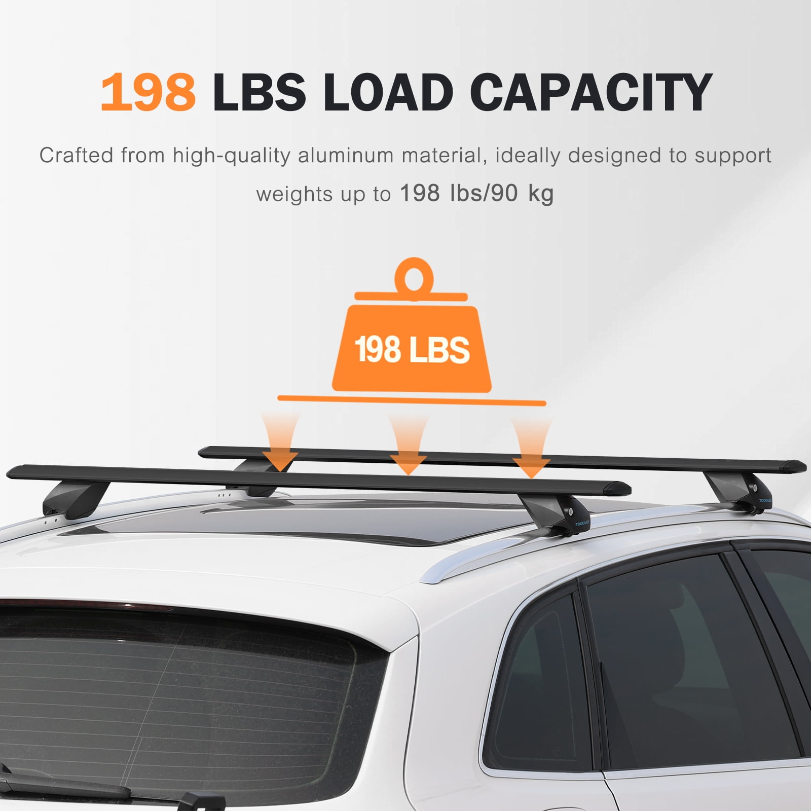 COWVIE 47" Pro Universal Roof Rack Cross Bars with keyed Locks Fully Assembled- Fit Raised Rails, Black