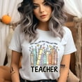 thumbnail image 3 of Teacher Books and Flowers Shirt | Inspirational Educator Tee , White, Size M, 3 of 6