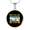 thumbnail image 2 of Best Cat Dad Ever Circle Necklace Stainless Steel or 18k Gold 18-22, 2 of 8