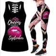 thumbnail image 3 of Conjuntos de yoga con calaveras para mujer, leggings con estampado 3D y camiseta sin mangas hueca, traje de yoga, fitness, leggings suaves de verano para mujer y niña, 3 of 5