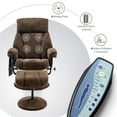thumbnail image 4 of MCombo Swivel Recliner Chairs with Ottoman, Massage, Fabric for Living Room, 4828 (Brown), 4 of 9