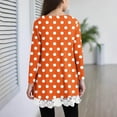 thumbnail image 4 of aohooy Girls Long Sleeve Thermal Shirts Polka Dot Casual Crewneck Tunic Lace Trim Hem Trendy Blouses Cute Fall Pullover Loose Soft Tops Orange,12-13Years, 4 of 6