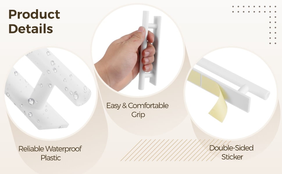 30 PCS Stick-on Cabinet Handles, Self-Adhesive Door Handles in Black, Waterproof Plastic Push Pull Helper, Peel and Stick Handles for Cabinets Drawers Wardrobes Sliding Doors