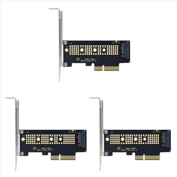 3X M.2 NVME SSD NGFF to PCIE 3.0 X4 Adapter PCIE M2 Riser Card Adapter Support 2230 2242 2260 2280 Size NVMe M.2 SSD