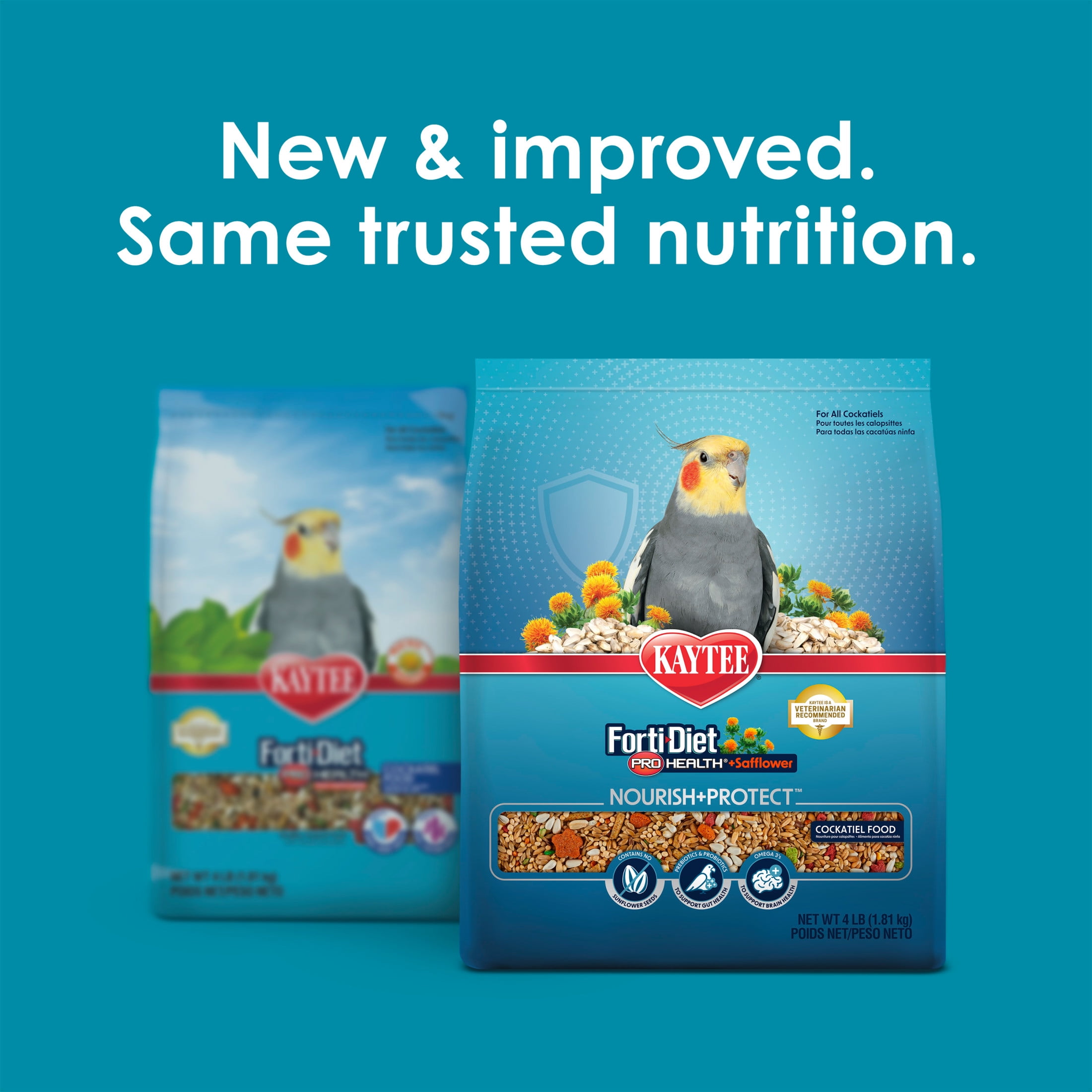 Kaytee Forti-Diet Pro Health + Safflower Nourish+Protect Cockatiel Food 4 Pounds