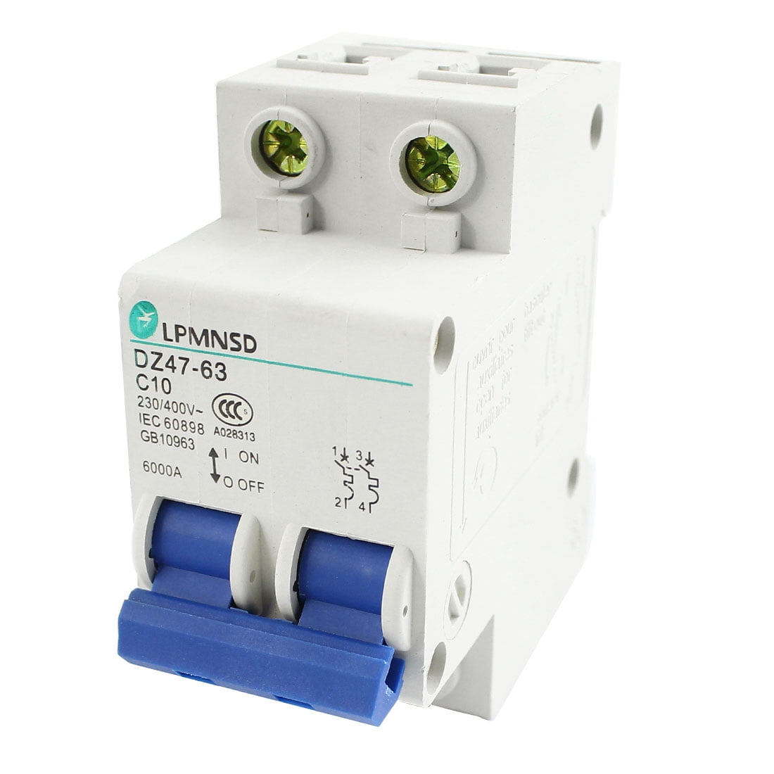 AC230V AC400V 10A 6000A 2P Overload Protection Circuit Breaker DZ47-63 C10