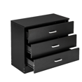 thumbnail image 3 of Hassch End Table with 3 Drawers, Modern Nightstand for Bedroom, Living Room, Easy Assembly, 25.98"L x 13"W x 22.05"H, Black, 3 of 7