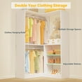 thumbnail image 3 of Homieasy 36'' W Corner Closet System with Hanging Rods, White, 3 of 7