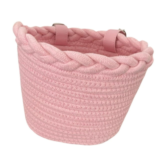 Siruishop Kids Bike Basket Bike Pannier Decoration Portable Cargo Rack Cycling Storage pink