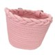 thumbnail image 1 of Cesta de bicicleta para niños, cesta de almacenamiento delantera tejida para manillar de bicicleta, material de poliéster rosa, 1 of 9