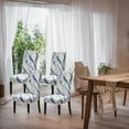 thumbnail image 6 of Modern Stretch Dining Chair Covers Removable Washable Spandex Slipcovers for High Chairs Kitchen, Dining Room, Hotel, Ceremony 2/4/6PCS Chair Protective Covers (Blue White, SET of 6), 6 of 6
