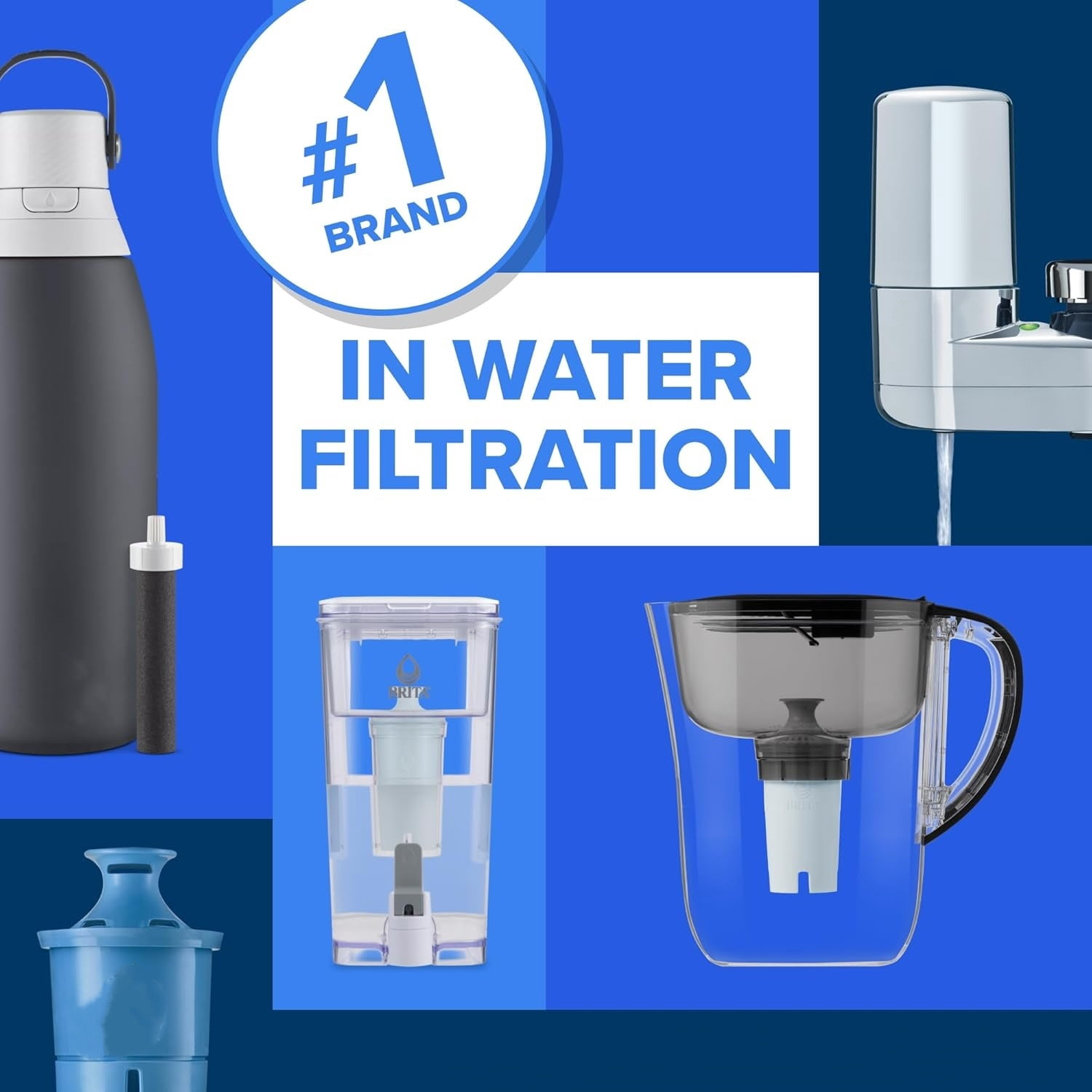 arge Water Dispenser with 1 Filter, 27 Cup capacity, Black (Package May Vary)