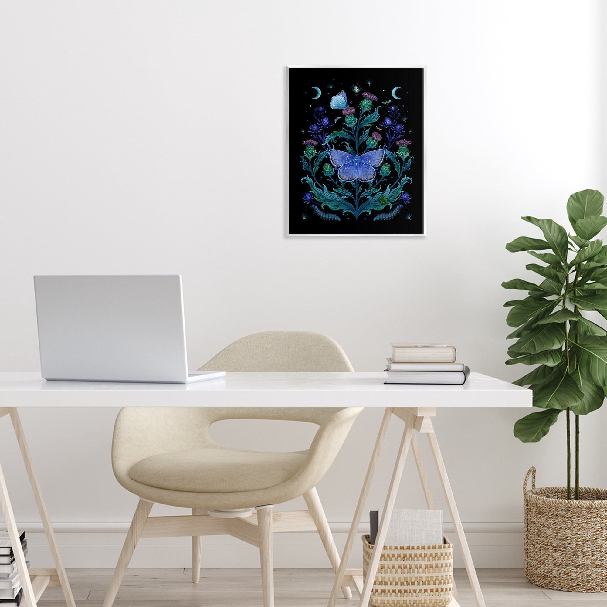 Stupell Industries Thistles & Insects at Night Wall Plaque Art, design by Episodic Drawings