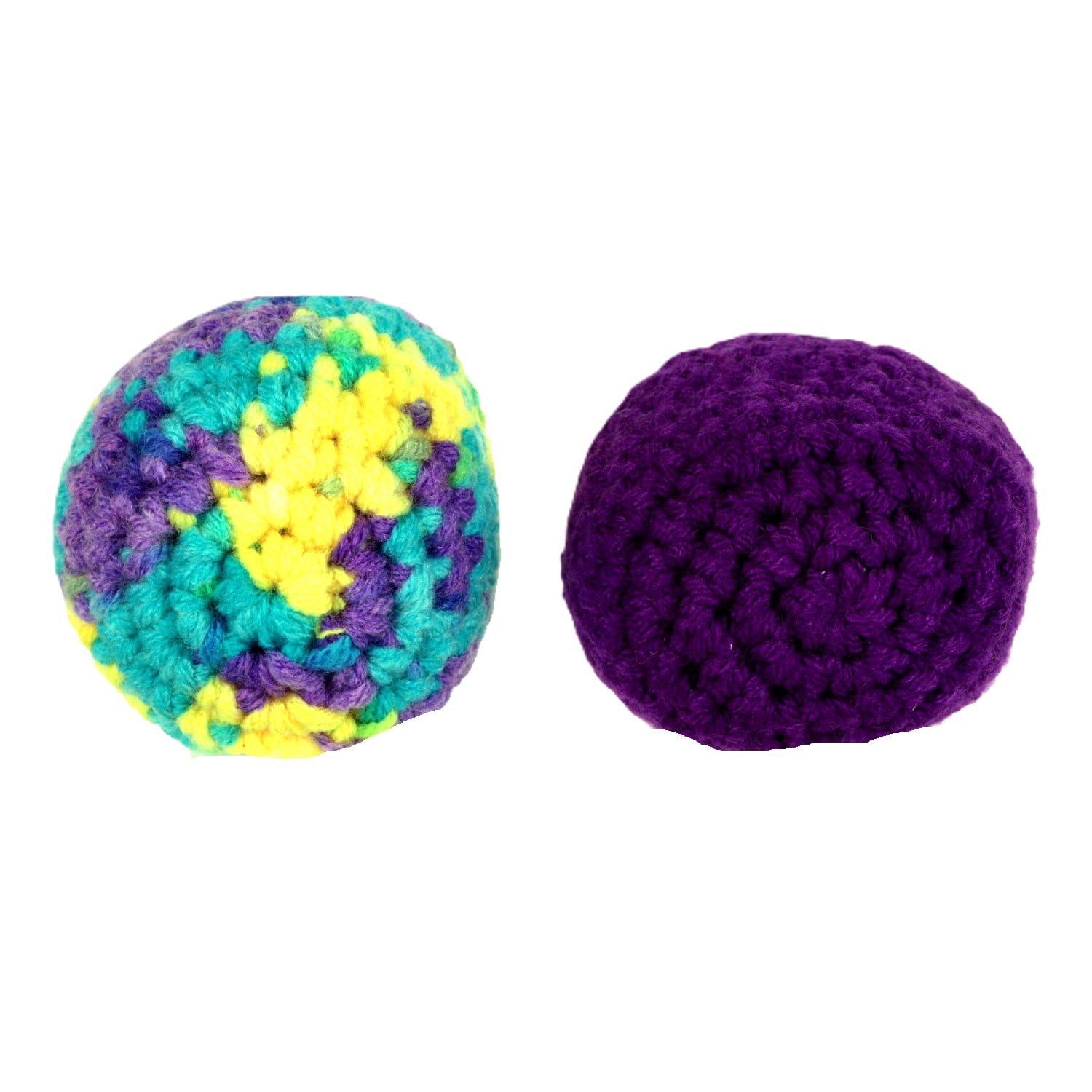 Crochet Footbag 2-Pack – 2.25 x 2 in, 40g Kick Sack Balls for Adults & Kids, Juggling & Stress Relief Toy