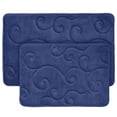 Lavish Home Set of 2 Bathroom Rugs NonSlip Memory Foam Bath Mats